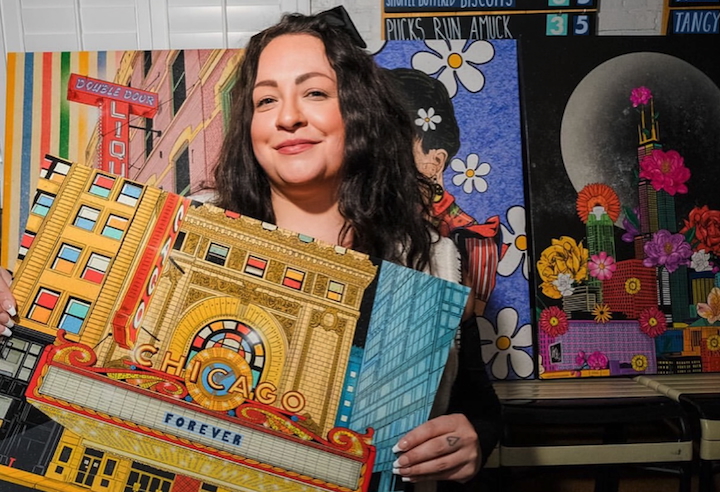 Chicago Artist Jaz Brings the Windy City to Life Through Vinyl Art | Movies, Music & Pop Culture-Inspired Paintings