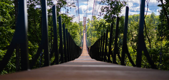 Check Out The World's Longest Timbered Towered Suspension Bridge At Boyne Mountain Resort